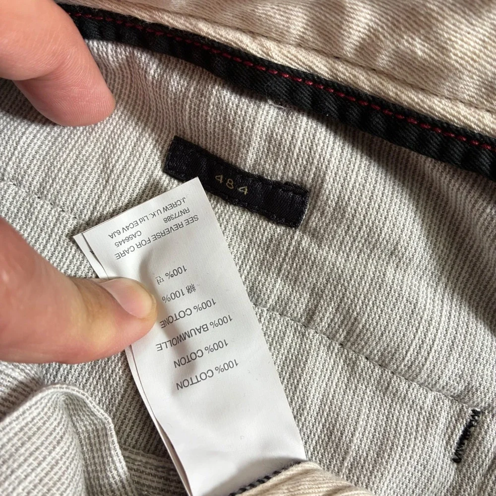 J.Crew 484 Slim Fit‎ Broken-In Chino Pants Mens 36x32 Black Good Cotton Twill